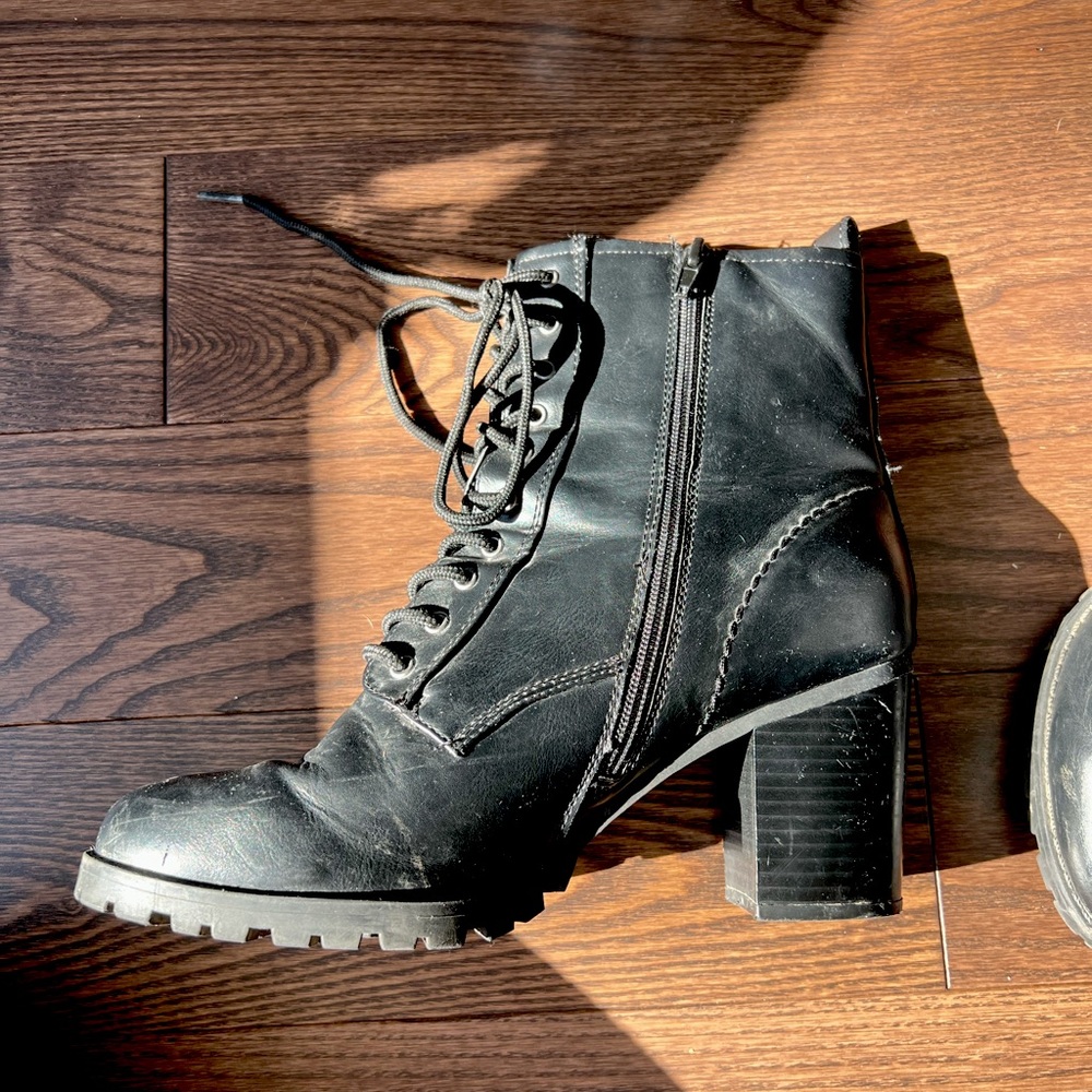 Heeled Combat Boots